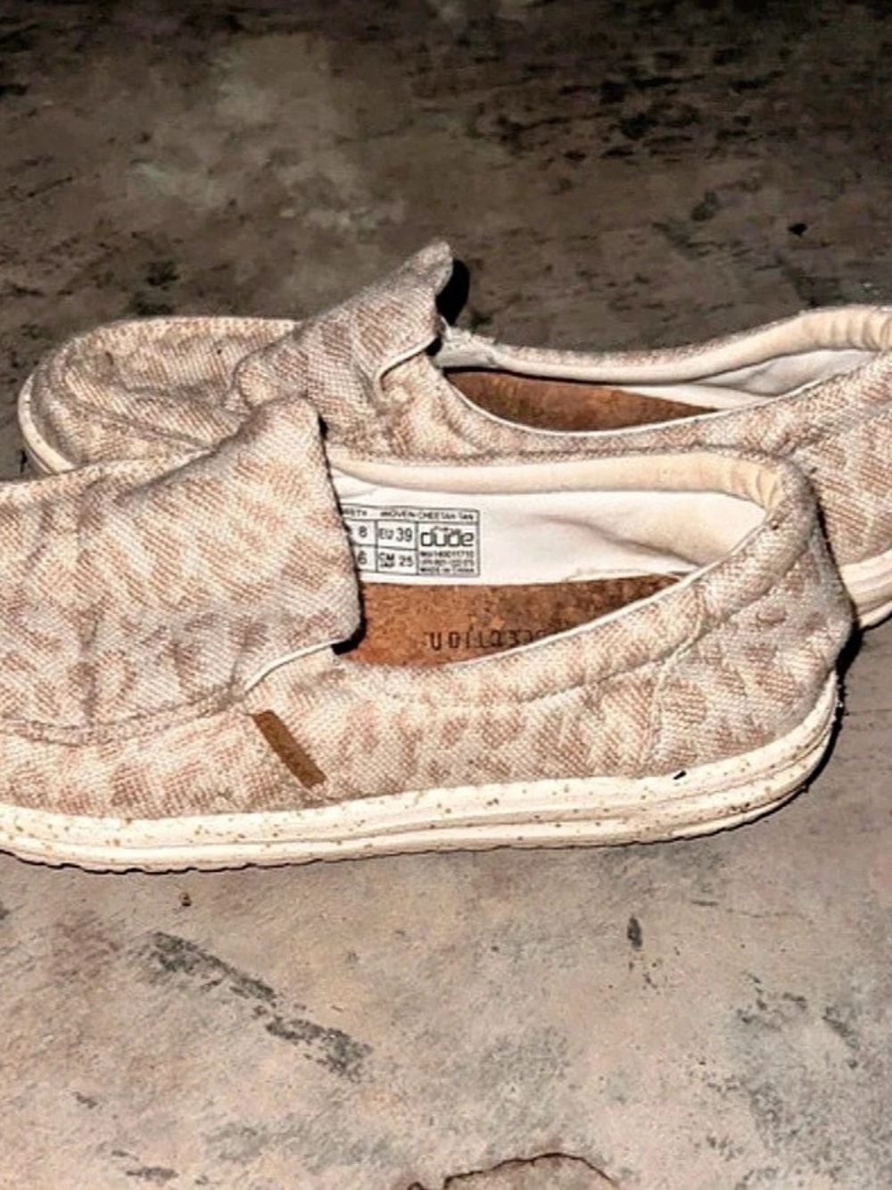 Hey Dude Women's Animal Print Slip-On Sneakers US 8